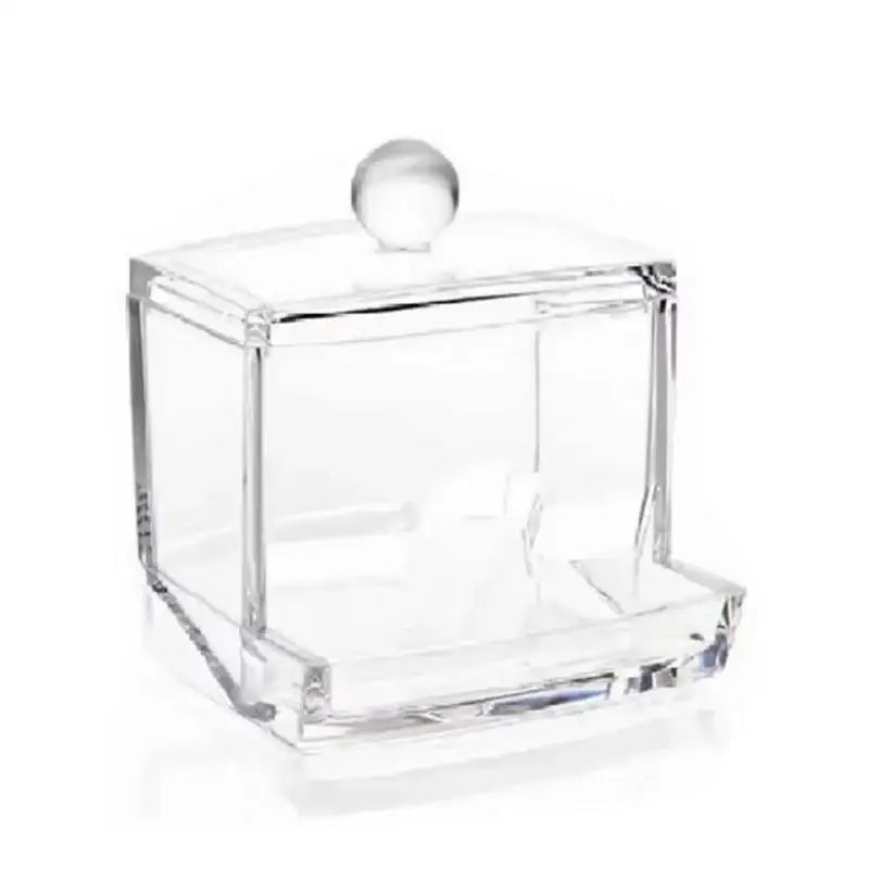 Clear Acrylic Cotton Swab & Makeup Organizer – Bathroom Storage Box