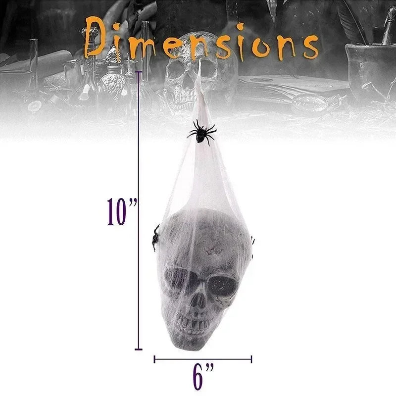 Sound-Activated Luminous Skull & Spider Web β Halloween Hanging Prop