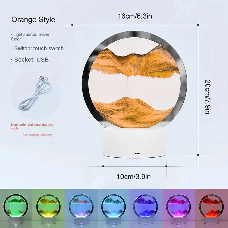 RGB LED Moving Sand Art Table Lamp – 3D Sandscape
