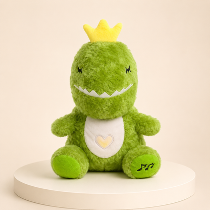 Green dinosaur breathing plush toy, 33 cm