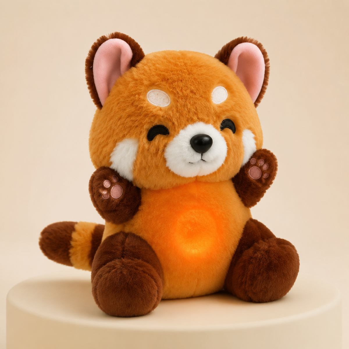 Raccoon breathing plush toy, 32 cm