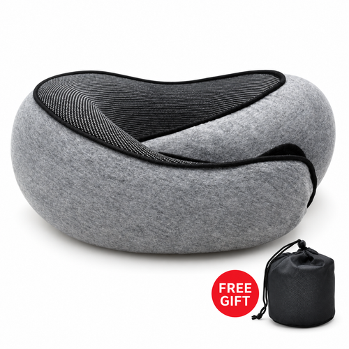 Memory-Foam Reise-Nackenkissen – Klettverschluss