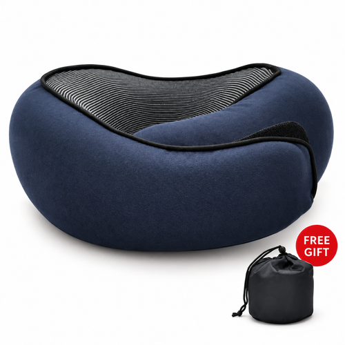 Memory-Foam Reise-Nackenkissen – Klettverschluss