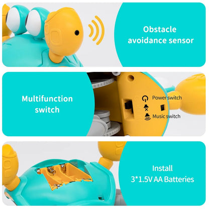Interactive Dancing Crab Toy – Obstacle-Avoiding Crawling Toy