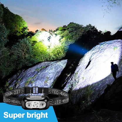 USB Rechargeable LED Sensor Headlamp – Adjustable Outdoor Light