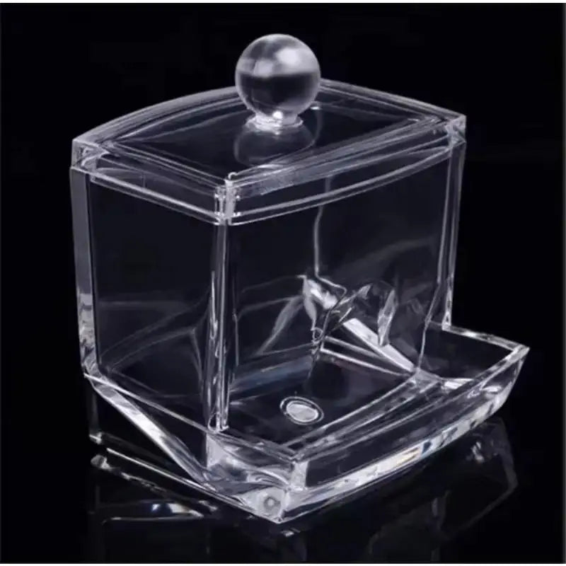 Clear Acrylic Cotton Swab & Makeup Organizer – Bathroom Storage Box