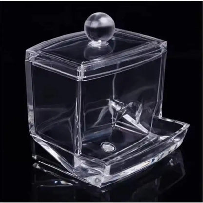 Clear Acrylic Cotton Swab & Makeup Organizer – Bathroom Storage Box