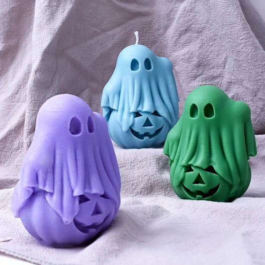 3D Pumpkin & Ghost Silicone Candle Mold – Halloween DIY Craft
