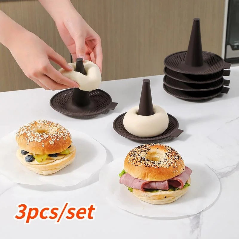 3-Piece Donut Silicone Baking Mold Set – Cake, Mousse & Pudding