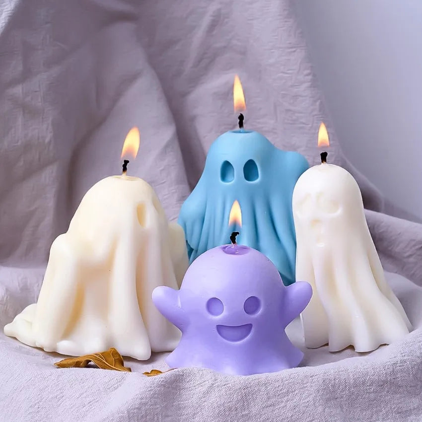 3D Pumpkin & Ghost Silicone Candle Mold – Halloween DIY Craft