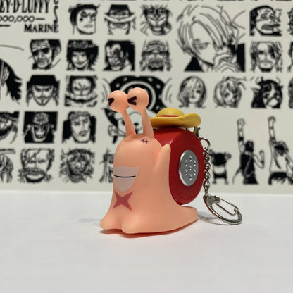 One Piece Den Den Mushi Recordable Voice Keychain – Luffy Ace Sabo