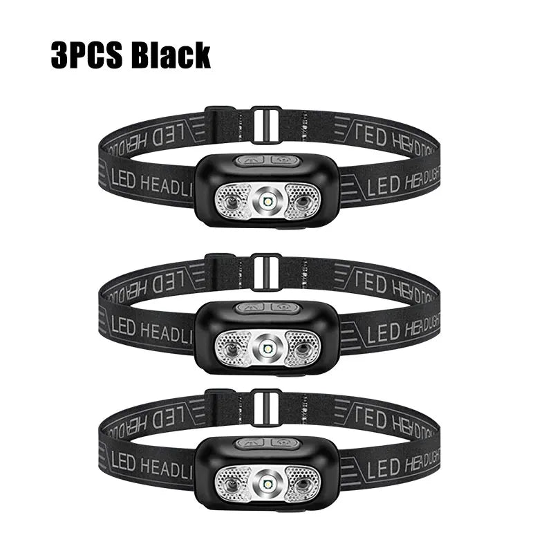 USB Rechargeable LED Sensor Headlamp – Adjustable Outdoor Light