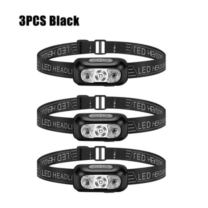 USB Rechargeable LED Sensor Headlamp – Adjustable Outdoor Light