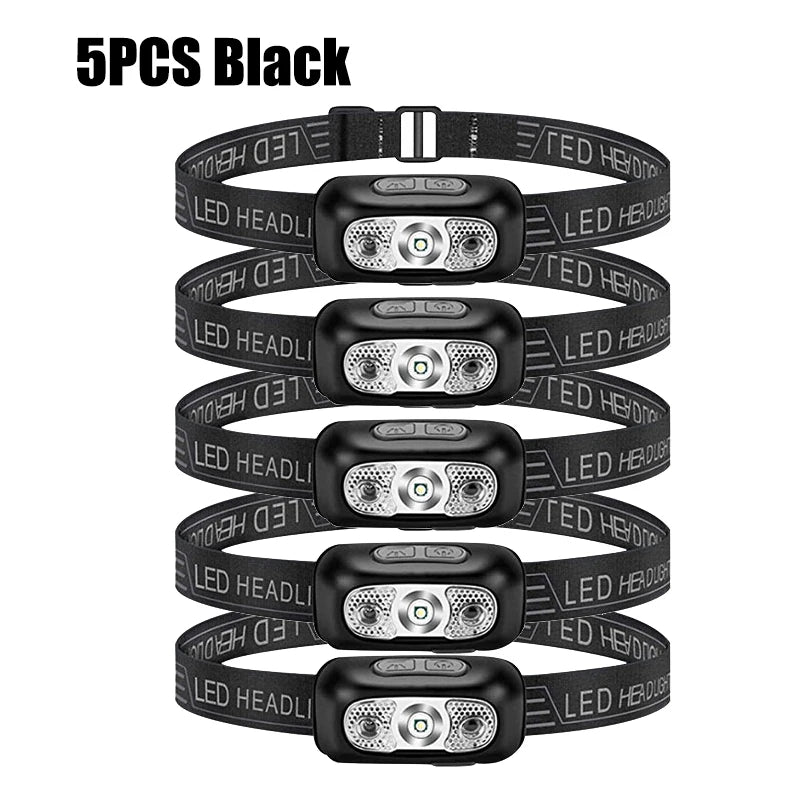 USB Rechargeable LED Sensor Headlamp – Adjustable Outdoor Light