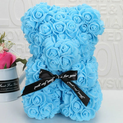 Rose Bear Gift – 20cm Foam Flower Teddy for Valentine's Day