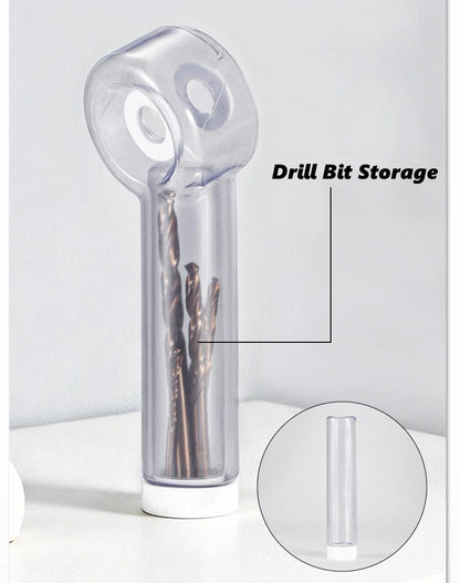 Rotating Drill Dust Collector Attachment with Bit Storage