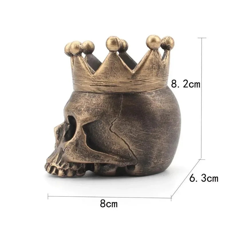 3D Crown Skull Candle Holder – Resin Halloween Candlestick