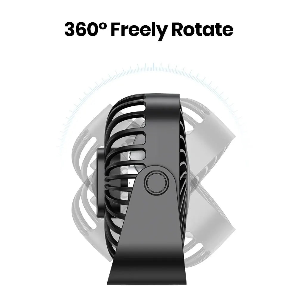 TOPK K52 4-Inch USB Mini Desk Fan – 3 Speeds 360° Adjustable