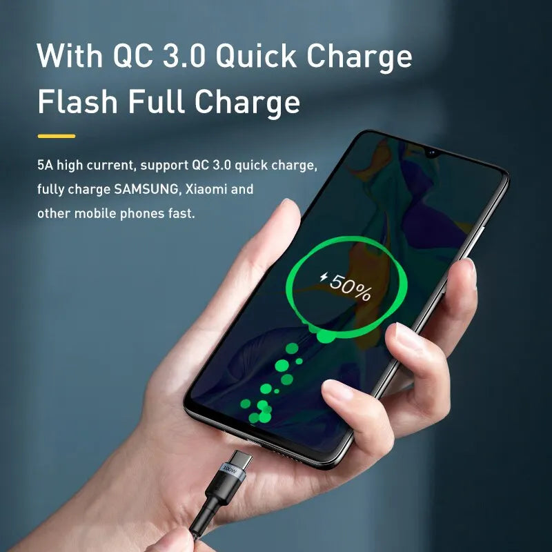 Baseus USB-C to USB-C Fast Charging Cable – 60W/100W PD