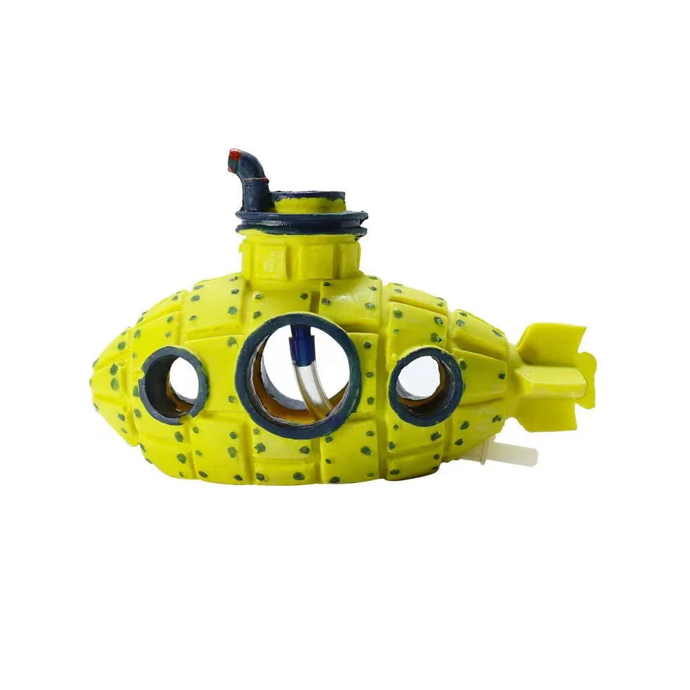 Resin Submarine Aquarium Ornament – Fish & Shrimp Hiding Cave
