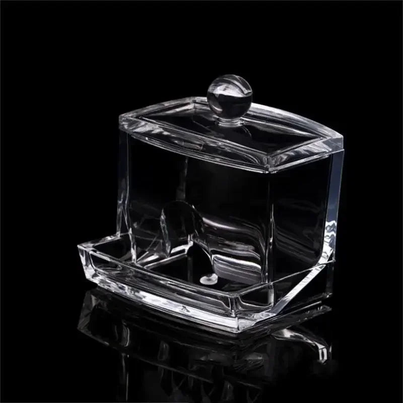 Clear Acrylic Cotton Swab & Makeup Organizer – Bathroom Storage Box