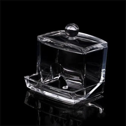 Clear Acrylic Cotton Swab & Makeup Organizer – Bathroom Storage Box