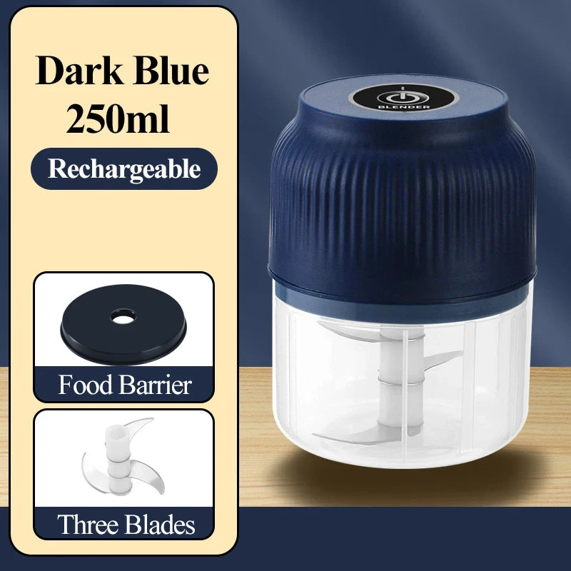 250ml USB Rechargeable Mini Food Chopper – Garlic & Vegetable Cutter
