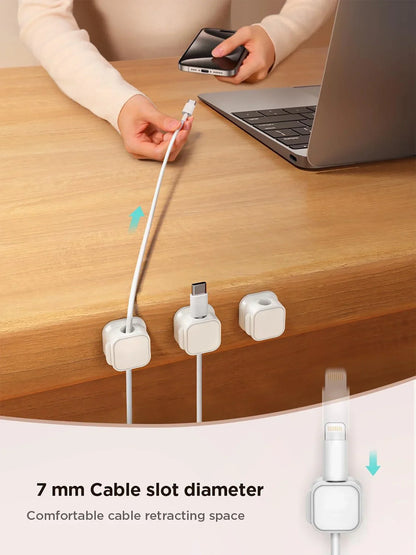Adhesive Cable Clips – Adjustable Cord Organizer for Desk & Car
