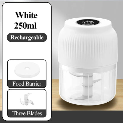 250ml USB Rechargeable Mini Food Chopper – Garlic & Vegetable Cutter
