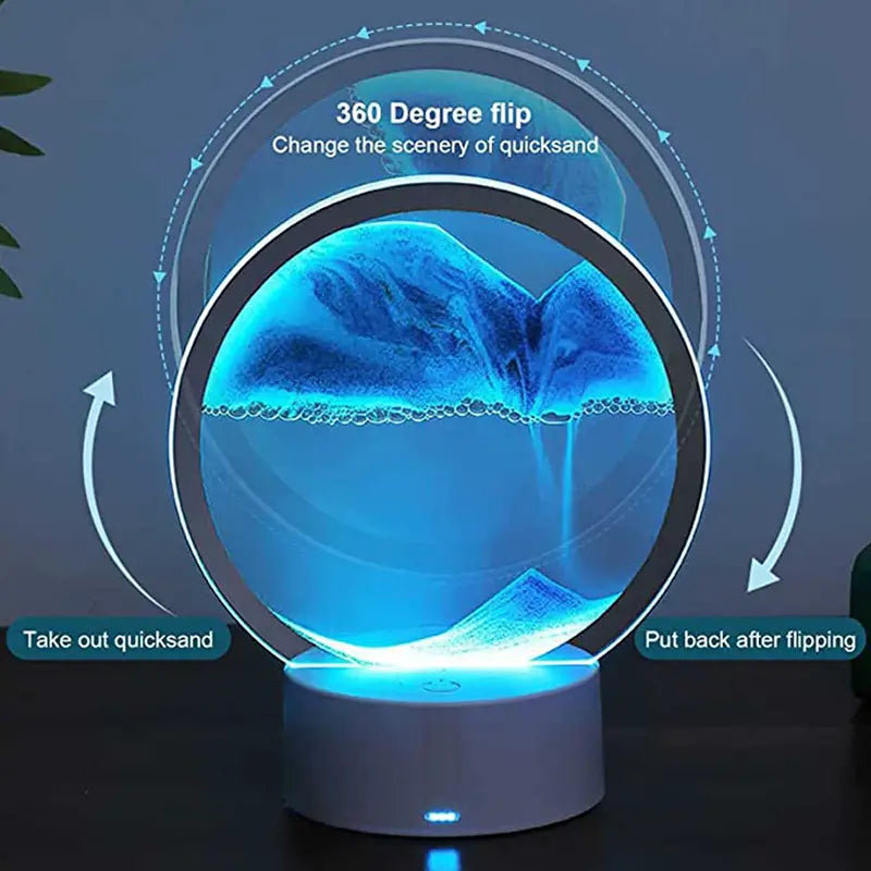 RGB LED Moving Sand Art Table Lamp – 3D Sandscape