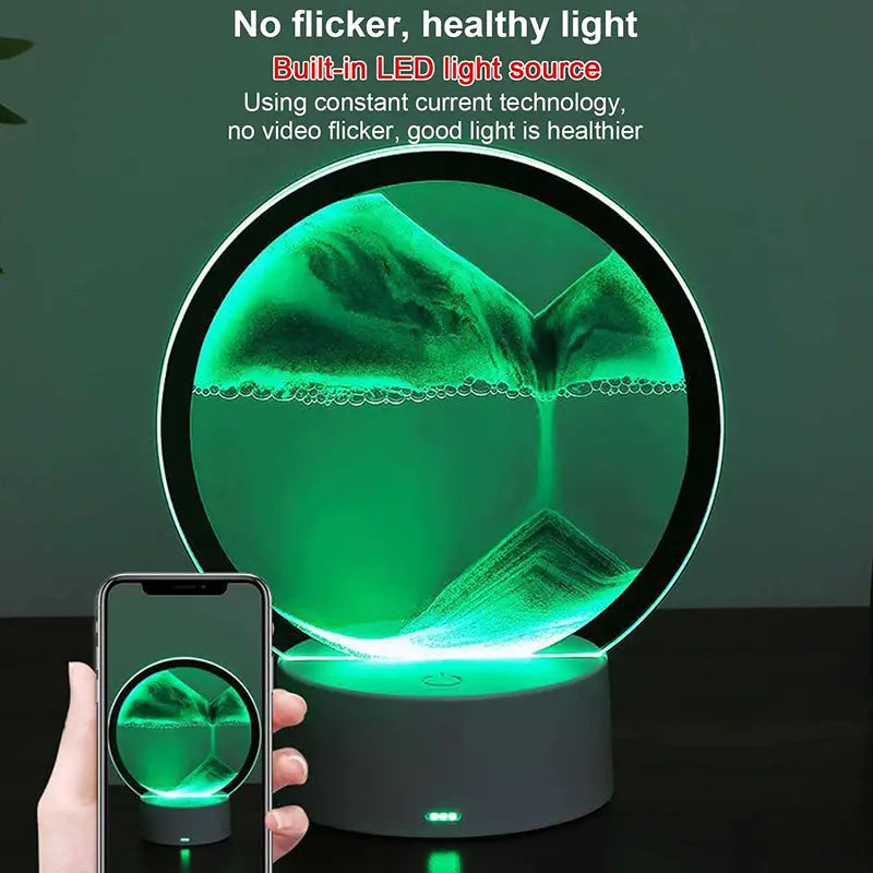 RGB LED Moving Sand Art Table Lamp – 3D Sandscape